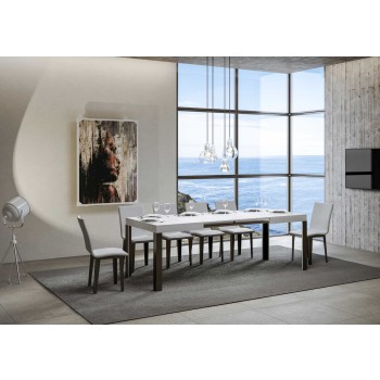 Linea Table - Mesa extensible 90x130/234 cm Linea White Ash Estructura Antracita