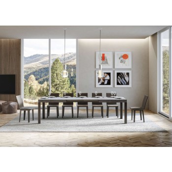 Linea Table - Mesa extensible 90x160/264 cm Linea White Ash Estructura Antracita