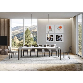 Linea Table - Mesa extensible 90x160/264 cm Linea White Ash Estructura Antracita