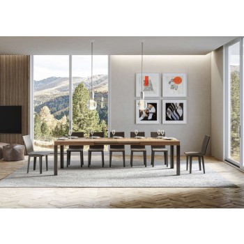 Linea Table - Mesa extensible 90x160/264 cm Linea White Ash Estructura Antracita