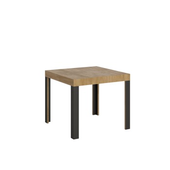 Linea Table - Mesa extensible 90x90/246 cm Linea White Ash Estructura Antracita