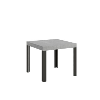 Linea Table - Mesa extensible 90x90/246 cm Linea White Ash Estructura Antracita