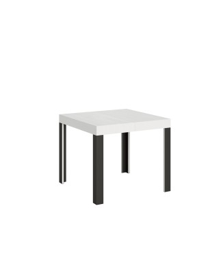 Linea Table - Mesa extensible 90x90/246 cm Linea White Ash Estructura Antracita