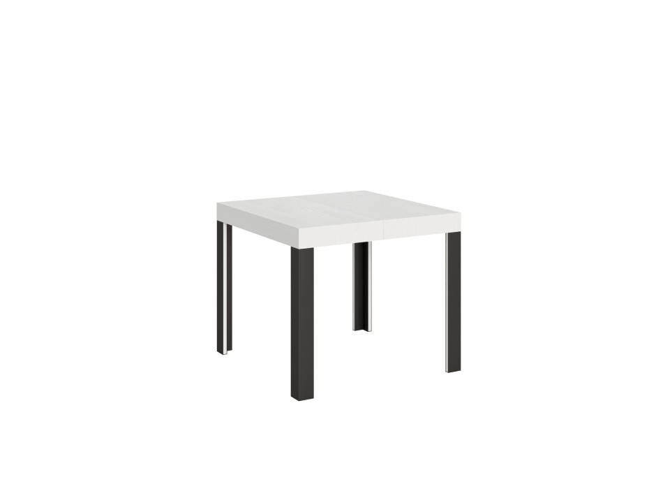 Linea Table - Mesa extensible 90x90/246 cm Linea White Ash Estructura Antracita