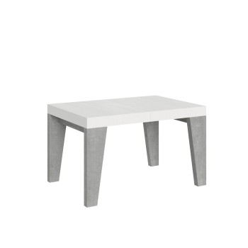 Mesa Naxy Mix - Mesa extensible 90x130/234 cm Tapa Naxy Mix Fresno Blanco - Patas Nogal