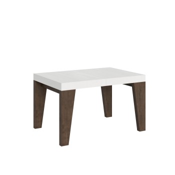 Mesa Naxy Mix - Mesa extensible 90x130/234 cm Tapa Naxy Mix Fresno Blanco - Patas Nogal