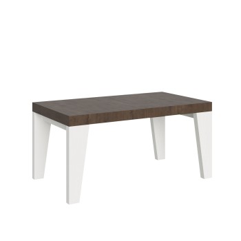 Mesa Naxy Mix - Mesa extensible 90x160/264 cm Tapa Naxy Mix Fresno Blanco - Patas Nogal