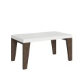 Mesa extensible 90x160/264 cm Naxy Mix Tapa fresno blanco - Patas nogal