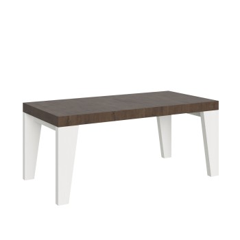 Mesa Naxy Mix - Mesa extensible 90x180/284 cm Tapa Naxy Mix Fresno Blanco - Patas Nogal