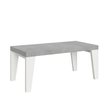 Mesa Naxy Mix - Mesa extensible 90x180/284 cm Tapa Naxy Mix Fresno Blanco - Patas Nogal