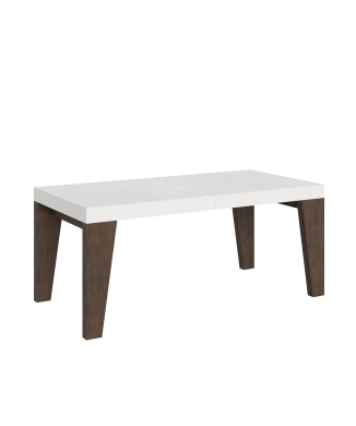 Mesa Naxy Mix - Mesa extensible 90x180/284 cm Tapa Naxy Mix Fresno Blanco - Patas Nogal