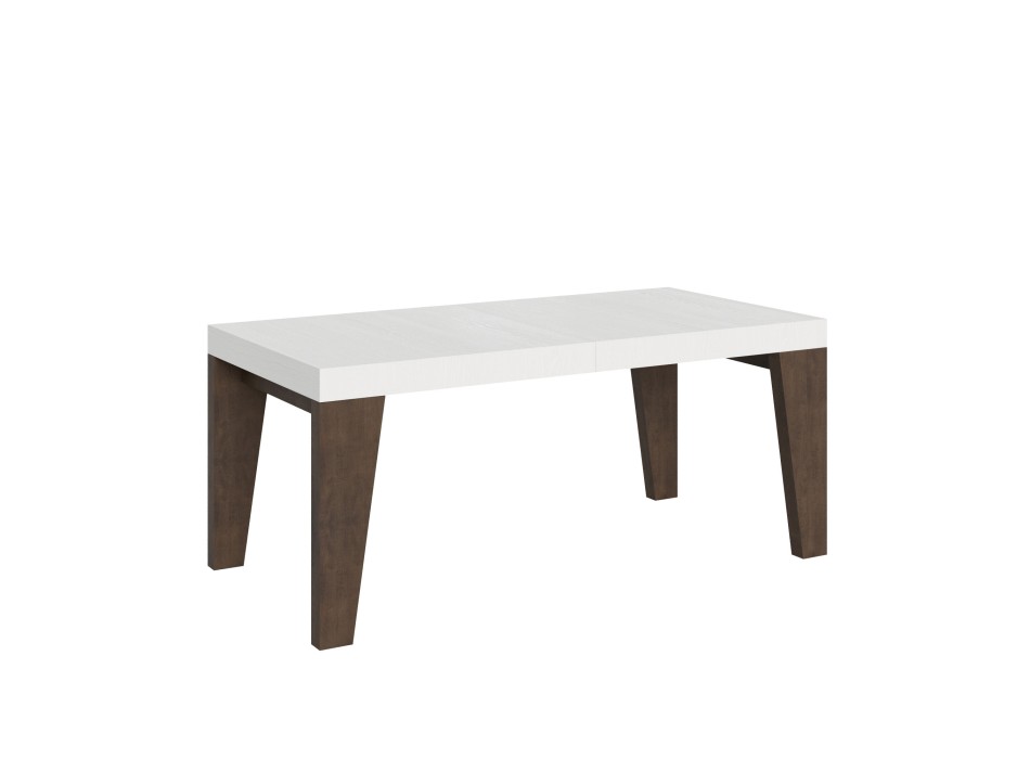 Mesa Naxy Mix - Mesa extensible 90x180/284 cm Tapa Naxy Mix Fresno Blanco - Patas Nogal