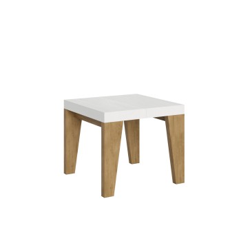 Mesa Naxy - Mesa extensible 90x90/246 cm Naxy Fresno Blanco