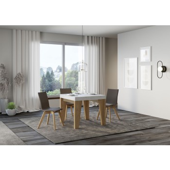 Mesa Naxy - Mesa extensible 90x90/246 cm Naxy Fresno Blanco