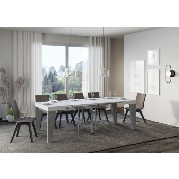 Mesa Naxy - Mesa extensible 90x90/246 cm Naxy Fresno Blanco