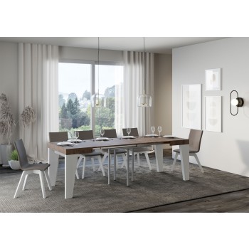 Mesa Naxy - Mesa extensible 90x90/246 cm Naxy Fresno Blanco