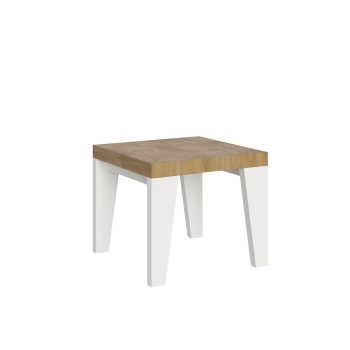 Mesa Naxy - Mesa extensible 90x90/246 cm Naxy Fresno Blanco