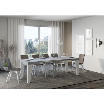 Mesa Naxy - Mesa extensible 90x90/246 cm Naxy Fresno Blanco