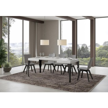 Mesa Paxon Antracita - Mesa extensible 70x110/194 cm Estructura Paxon Fresno Blanco Antracita