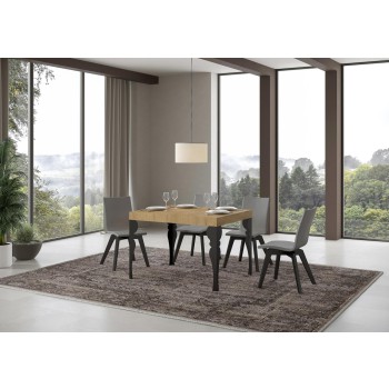 Mesa Paxon Antracita - Mesa extensible 70x110/194 cm Estructura Paxon Fresno Blanco Antracita