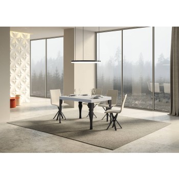 Mesa Paxon Antracita - Mesa extensible 90X120/224 cm Estructura Paxon Fresno Blanco Antracita