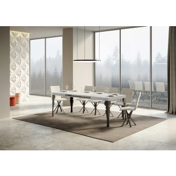 Mesa Paxon Antracita - Mesa extensible 90X120/224 cm Estructura Paxon Fresno Blanco Antracita