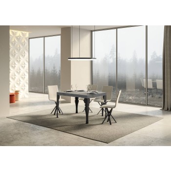 Mesa Paxon Antracita - Mesa extensible 90X120/224 cm Estructura Paxon Fresno Blanco Antracita