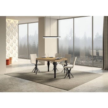 Mesa Paxon Antracita - Mesa extensible 90x130/234 cm Estructura Paxon Fresno Blanco Antracita