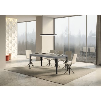 Mesa Paxon Antracita - Mesa extensible 90x160/264 cm Estructura Paxon Fresno Blanco Antracita