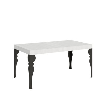 Mesa Paxon Antracita - Mesa extensible 90x160/264 cm Estructura Paxon Fresno Blanco Antracita