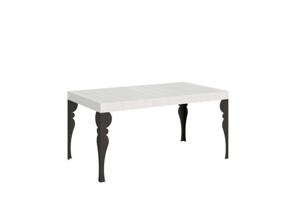 Mesa Paxon Antracita - Mesa extensible 90x160/264 cm Estructura Paxon Fresno Blanco Antracita