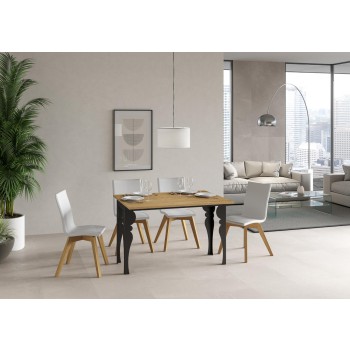 Paxon Double Table - Mesa abatible 120/200x45/90 cm Paxon Double Oak Nature estructura Antracita