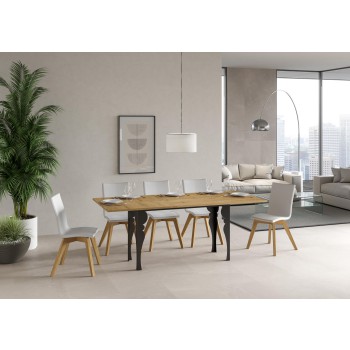 Paxon Double Table - Mesa abatible 120/200x45/90 cm Paxon Double Oak Nature estructura Antracita