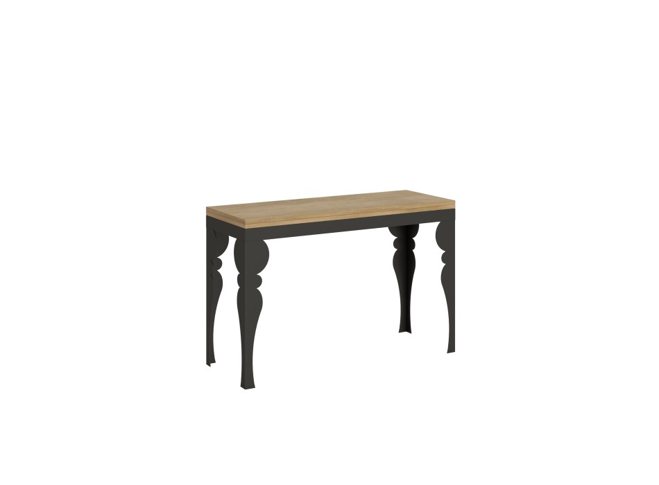 Paxon Double Table - Mesa abatible 120/200x45/90 cm Paxon Double Oak Nature estructura Antracita