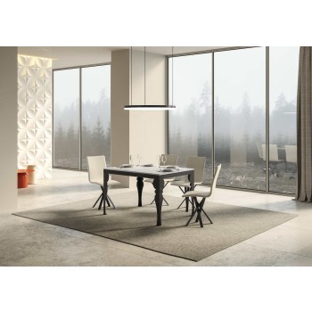 Mesa Paxon Evolution Antracita - Mesa extensible 90x120/224 cm Paxon Evolution Estructura Blanco Fresno Antracita