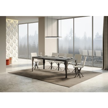 Mesa Paxon Evolution Antracita - Mesa extensible 90x120/224 cm Paxon Evolution Estructura Blanco Fresno Antracita