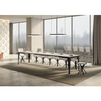 Mesa Paxon Evolution Antracita - Mesa extensible 90x120/380 cm Paxon Evolution Estructura Fresno Blanco Antracita