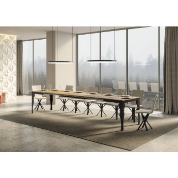 Mesa Paxon Evolution Antracita - Mesa extensible 90x120/380 cm Paxon Evolution Estructura Fresno Blanco Antracita