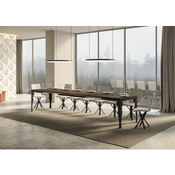 Mesa Paxon Evolution Antracita - Mesa extensible 90x160/420 cm Paxon Evolution Estructura Blanco Fresno Antracita