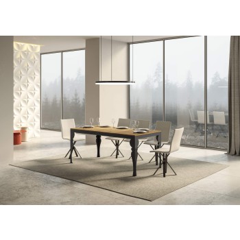 Mesa Paxon Evolution Antracita - Mesa extensible 90x160/420 cm Paxon Evolution Estructura Blanco Fresno Antracita