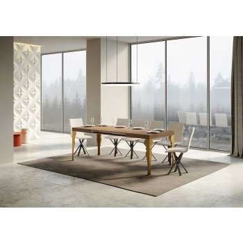 Mesa Paxon Gold - Mesa extensible 90x130/390 cm Paxon Estructura White Ash Gold