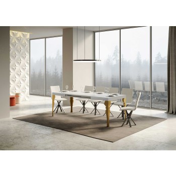 Mesa Paxon Gold - Mesa extensible 90x130/390 cm Paxon Estructura White Ash Gold