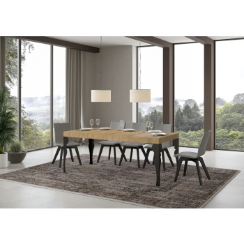 Mesa Paxon Premium Antracita - Mesa extensible 90X120/224 cm Estructura Paxon Premium Fresno Blanco Antracita