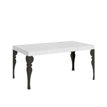 Mesa Paxon Premium Antracita - Mesa extensible 90X120/224 cm Estructura Paxon Premium Fresno Blanco Antracita