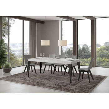 Mesa Paxon Premium Antracita - Mesa extensible 90x130/234 cm Estructura Paxon Premium Fresno Blanco Antracita