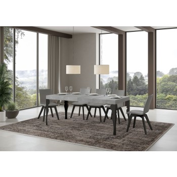 Mesa Paxon Premium Antracita - Mesa extensible 90x130/234 cm Estructura Paxon Premium Fresno Blanco Antracita