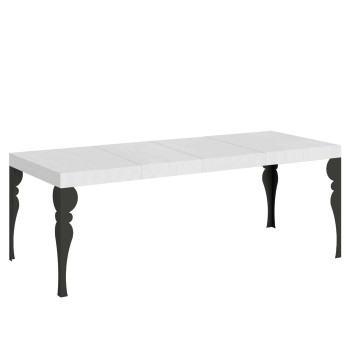 Mesa Paxon Premium Antracita - Mesa extensible 90x160/264 cm Estructura Paxon Premium Fresno Blanco Antracita