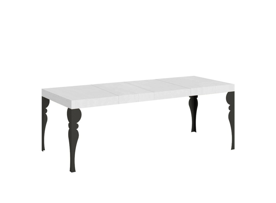 Mesa Paxon Premium Antracita - Mesa extensible 90x160/264 cm Estructura Paxon Premium Fresno Blanco Antracita