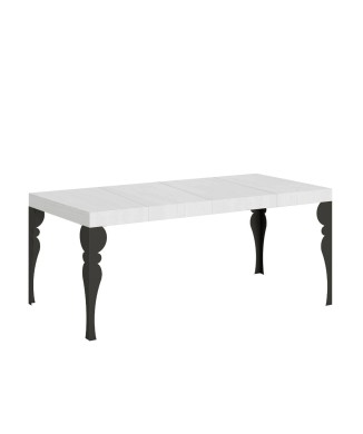 Mesa Paxon Premium Antracita - Mesa extensible 90x90/246 cm Estructura Paxon Premium Fresno Blanco Antracita