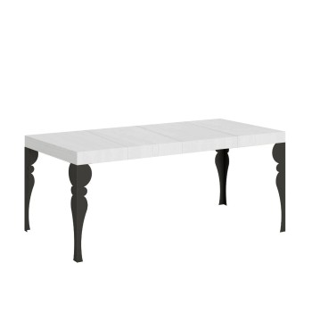 Mesa Paxon Premium Antracita - Mesa extensible 90x90/246 cm Estructura Paxon Premium Fresno Blanco Antracita